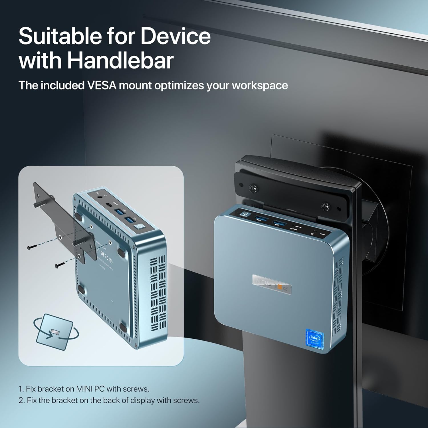 PELADN WI-6 Mini PC, Intel 12th Gen Alder Lake- N100(up to 3.4GHz), 16GB DDR4 RAM 512GB M.2 PCIe SSD, Desktop Computer Support 4K Dual Display/USB3.2/WiFi 5/BT4.2 - Image 6