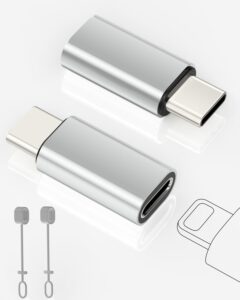 2 Pack Lightning to USB C Adapter for iPhone 15/16/16 Pro/16 Plus/Pro Max, Samsung S24, Support Charging and Data Transfer, Type C Charger Connector Cable, Not for Audio/OTG/Headphone/Square Reader