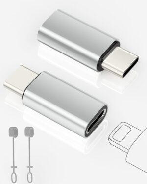 2 Pack Lightning to USB C Adapter for iPhone 15/16/16 Pro/16 Plus/Pro Max, Samsung S24, Support Charging and Data Transfer, Type C Charger Connector Cable, Not for Audio/OTG/Headphone/Square Reader