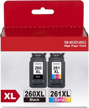260XL 261XL Ink Cartridges Relpacement for Canon 260 and 261 Ink Cartridges PG-260 CL-261 Work for Canon TS6420a TS6420 TS6400 TR7020a TR7020 TR7022a TR7022 TR7000 TS5320 TS5300 (1 Black, 1 Color)