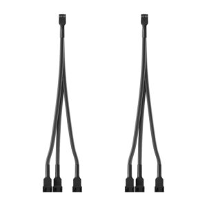 3 Way PWM Fan Splitter Cable, 2 Pcs 4 Pin PWM Fan Splitter, Fan Header Splitter, PC Fan Splitter 1 to 3 Converter, Case Fan Splitter, for Computer ATX Case 4-Pin/3-Pin Cooling Fan Cable, 11 Inch