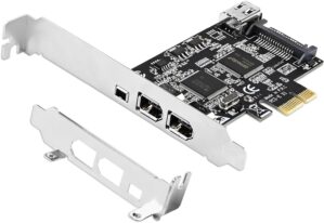 4-Ports PCIE 1394A Firewire 400 Card for Windows OS and MAC OS PCs, TI TSB43AB23, 3X 6Pin and 1X 4Pin 1394A Interface, with 4Pin to 6Pin 1394A Cables and Low Profile Bracket (PCIE-TSB43AB23)