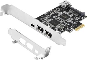 4-Ports PCIE 1394A Firewire 400 Card for Windows OS and MAC OS PCs, TI TSB43AB23, 3X 6Pin and 1X 4Pin 1394A Interface, with 4Pin to 6Pin 1394A Cables and Low Profile Bracket (PCIE-TSB43AB23)