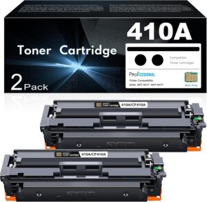 410A Toner Cartridges 2 Black Combo Replacement for HP 410A 410X Toner Works with HP Color Pro MFP M477fdw M477fdn M477fnw Pro M452dn M452nw M452dw Series Printer
