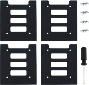 4pcs SSD Bracket 2.5 to 3.5 Adapter SSD HDD Hard Disk Drive Bays Holder Metal Mounting Bracket Adapter with Screws for PC