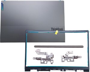 5CB1B34808 5CB1B34807 5B30S18986 5H50S28995 Replacement Laptop LCD Back Cover Top Case Rear Lid with Hinges Cover and Hinges and Front Bezel Frame for Lenovo ThinkBook 15 G2 G3 ITL/are/ACL Sliver