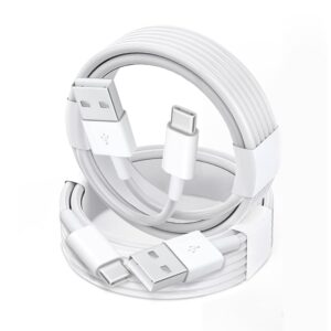 5Ft 2-Pack USB-A to USB-C Car Carplay Cable for iPhone 16/16 Plus/16 Pro/16 Pro Max, iPhone 15/15 Plus/15 Pro/15 Pro Max Carplay USB C Cord, iPad usb C Cable 10th, iPad Air Charger Cable Cord (White)