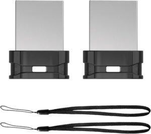 64GB 2 Pack USB Flash Drive K&ZZ Ultra Slim Thumb Drive USB 2.0 Memory Stick USB Drive Data Stick Expansion Disk with Black Portable Lanyard (64GB, 2 Pack Bundle)