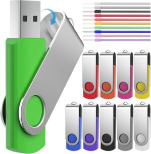 64GB Flash Drive 10 Pack USB Flash Drives Thumb Drive High Capacity USB 2.0 Memory Stick 64 GB Jump Drive Pen Drive Zip Drive High Speed for Data Storage