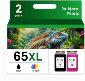 65XL Ink Cartridge Replacement for HP Ink 65 XL (Black and Color Combo Pack) for HP65 5055 5000 5052 5010 5070 5014 3755 3700 3772 2600 3752 2652 2655 2622 2640 Printers BK Tricolor