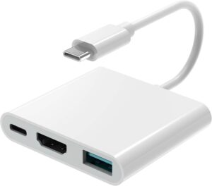 AIRSKY USB-C Digital Av Multiport Adapter, USB C to HDMI Adapter for iPhone 15/16 to TV with Fast Charging Port Two-Way, USB3.1 and 4K HDMI Output Compatible with Iphone15 / 16 Ipad pro Mackbook Pro