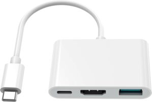 AIRSKY USB C to HDMI Adapter for iPhone 15/16 to TV, USB-C Digital AV Multiport Adapter, Fast Charging Forward and Reverse, 4K HDMI &USB3.1, Compatible for Iphone15, Iphone16, MacBook Pro, Ipad Pro