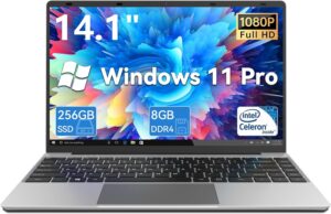 ANTEMPER 14.1 Inch Windows 11 Laptop Computer, 256GB SSD 8GB RAM, Intel Celeron N4020C(up to 2.8GHz), Full HD 1920×1080 Laptops, Mini HDMI, USB3.0, Webcam, TF Card, Type-c, 5000mAh Battery, Gray