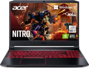 Acer Nitro 5 AN515-55-53E5 Gaming Laptop | Intel Core i5-10300H | NVIDIA GeForce RTX 3050 GPU | 15.6" FHD 144Hz IPS Display | 8GB DDR4 | 256GB NVMe SSD | Intel Wi-Fi 6 | Backlit Keyboard