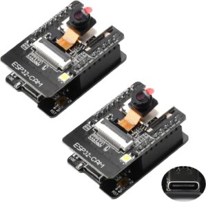 Aideepen ESP32-CAM W-BT Board ESP32-CAM-MB Type-C to Serial Port CH-340G with OV2640 2MP Camera Module Dual Mode Support NodeMCU 2PCS.