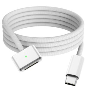 Amavasion 140W USB-C to Magnetic 3 Cable for MacBook, 6.6ft Nylon Braided for 2024 MacBook Pro 14” 16" M4, 2023 MacBook Pro 14” 16", 2024 MacBook Air 13” 15"