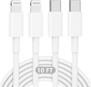 [ Apple Certified ] iPhone Fast Charger Cable Long, 10ft USB C to Lightning Cable, iPhone Type C Charging Cord Wire for Apple iPhone 14 Pro Max/14 Pro/13 Pro/12 Mini/12/11/X/XS/XR/8 Plus/7/6/5S/iPad