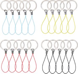 Bememo 20 Pieces Nylon Flash Drive Lanyard Keyrings with Color Strap for ID Card USB ID Card MP3 Player Keys Cellphone Keychain, 4 Colors