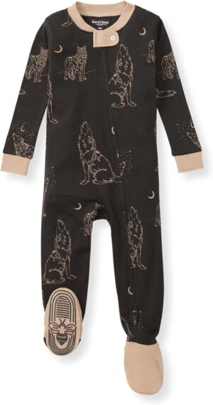 Burt's Bees Baby Boys' Pajamas, Zip-Front Non-Slip Footed Sleeper, Organic Cotton