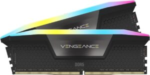 CORSAIR VENGEANCE RGB DDR5 RAM 96GB (2x48GB) 6600MHz CL32 Intel XMP iCUE Compatible Computer Memory - Black (CMH96GX5M2B6600C32)