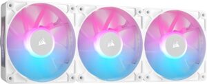 CORSAIR iCUE Link RX120 RGB 120mm PWM Fans with iCUE Link System Hub - Magnetic Dome Bearing - Triple Pack - White