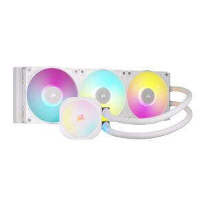 CORSAIR iCUE Link Titan 360 RX RGB Liquid CPU Cooler – 360mm AIO – Low-Noise – FlowDrive Cooling Engine – Intel LGA 1851/1700, AMD AM5/AM4 – 3X RX120 RGB Fans – iCUE Link System Hub Included – White