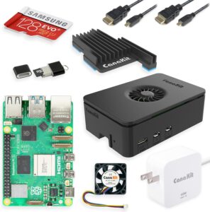 CanaKit Raspberry Pi 5 Starter Kit PRO – Turbine Black (128GB Edition) (4GB RAM)
