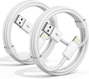 Car Apple Carplay Cable,2-Pack 3FT Car Charger Cord,[Apple MFi Certified] USB iPhone Fast Charging Cord, for 14/13/12/11/13 Pro/13 Max/X/XS/XR/XS iPad Charger Car Charging Cable (White, 3ft)