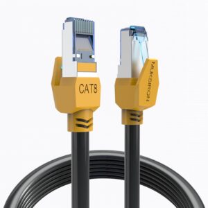 Cat 8 Ethernet Cable 25 ft,3ft 6ft 10ft 20ft 30ft 50ft 60ft 70ft 75ft 100ft 120ft 150ft 200ft Heavy Duty High Speed Internet Network Cable,Indoor&Outdoor Weatherproof Shielded Professional LAN Cables