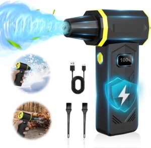 Compressed Air Duster, 360000RPM Electric Air Duster with LED Display, 4 Gear Adjustable Rechargeable Cordless Jet Dry Blower, Replace Compressed Air Can, Air Duster for Car, Computer, Home, Outdoors