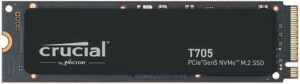 Crucial New 2024 T705 1TB PCIe Gen5 NVMe M.2 SSD – Up to 13,600 MB/s – Game Ready – Internal Solid State Drive (PC) – +1mo Adobe CC – CT1000T705SSD3