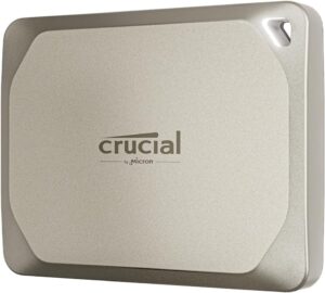 Crucial X9 Pro for Photographers and Content Creators - Mac 1TB Portable SSD – Speeds up to 1050MB/s, iPad Compatible, Includes Mylio Photos+ Offer – USB 3.2 External Solid State Drive