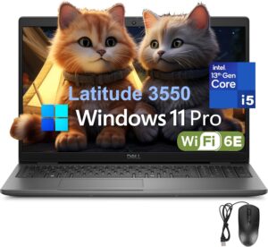 Dell Latitude 3550 Laptop Computer for Business Work, Intel 10-Core i5-1335U (Beat i7-1255U), 32GB DDR5 RAM, 1TB PCIe SSD, 15.6" FHD, WiFi 6E, Bluetooth 5.3, FHD Camera, USB4 Type-C, Windows 11 Pro