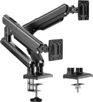 Dual Monitor Mount Fits 13 to 32 Inch Computer Screen, Dual Monitor Arm Hold up to 22lbs Each, Full Motion Monitor Desk Mounts for 2 Monitors, Gas Spring Monitor Stand, VESA Mount, Freelift Pro