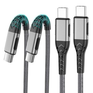 Durcord USB C to USB C Cable, 2Pack100W 3ft USB C Charger Cable Fast Charging for Android Phone Pad, Type C to Type C Charger Braided Compatible with iPhone 15 Pro/Plus/Max/Android/Phone/Pad
