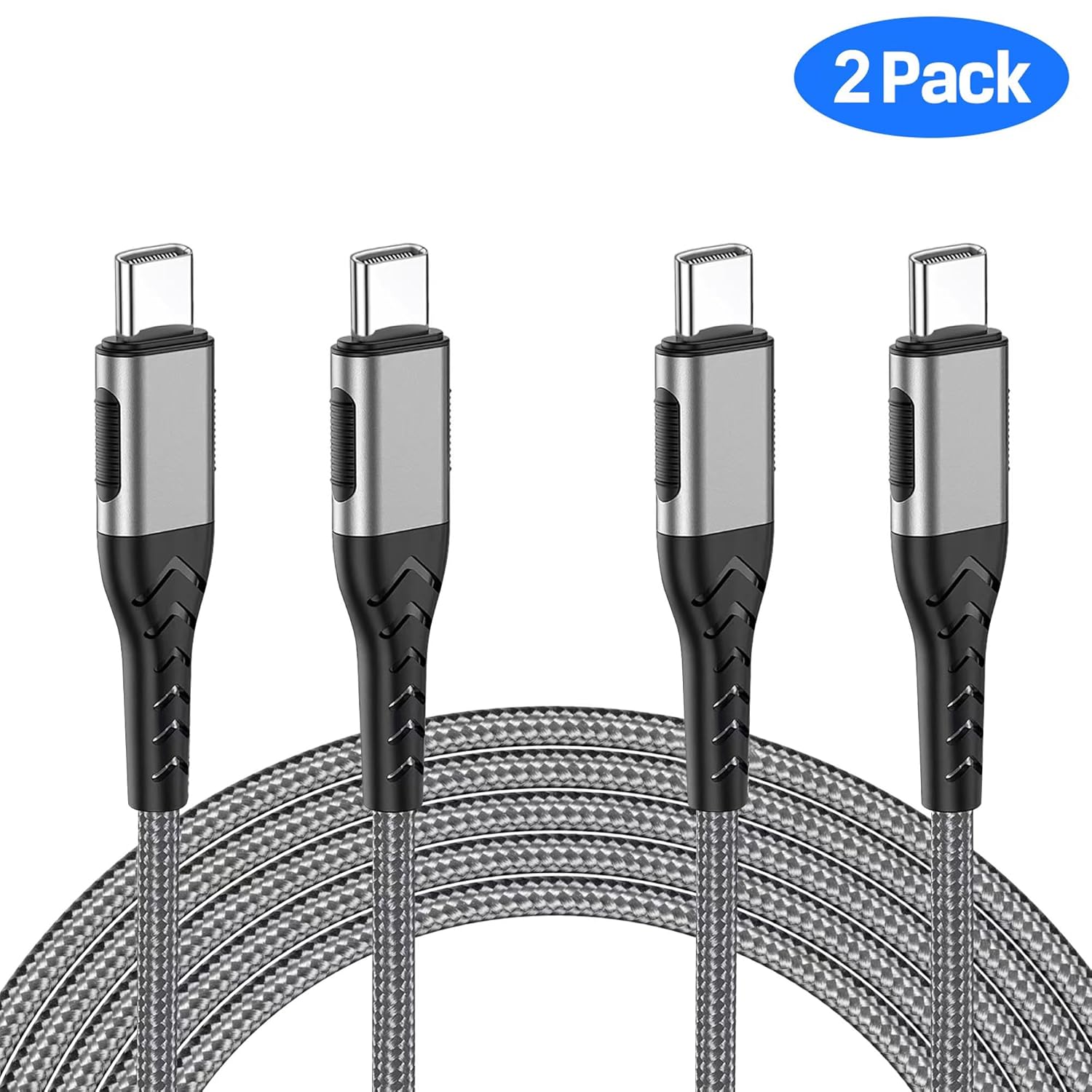 Durcord USB C to USB C Cable, 2Pack100W 3ft USB C Charger Cable Fast Charging for Android Phone Pad, Type C to Type C Charger Braided Compatible with iPhone 15 Pro/Plus/Max/Android/Phone/Pad - Image 2
