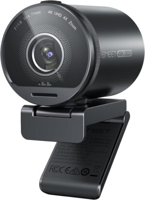 EMEET SmartCam S800-4K Webcam for Streaming, Sony 1/2'' Sensor, Supports HDR, PDAF&TOF Dual-autofocus, 1080P@60fps, 2 Noise-Cancelling Mics, 40°-73° FOV, Perfect for Live Streaming&Online Meetings