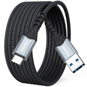 FEMORO USB C Cable 15ft Fast Charging 60W, 480Mbps Data Transfer Extra Long USB A to USB-C Charger Cables 15 Foot, Type C 2.0 Cord for iPad iPhone 16/15 Galaxy Google Pixel Motorola Moto LG Nokia