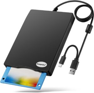 Floppy Disk Reader, 3.5 inch External USB Floppy Disk Drive Not Compatible with Mac, Compatible with Windows 11/10/10 Pro/8/7/2000/XP, Black