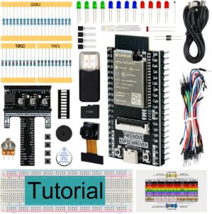 Freenove Basic Starter Kit for ESP32-WROVER CAM (Included), Dual-core 32-bit 240 MHz Microcontroller, Onboard Camera Wireless, Python C Code, 400-Page Detailed Tutorial, 141 Items, 58 Projects