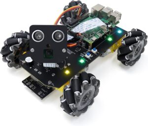 Freenove Mecanum Wheel Car Kit for Raspberry Pi 5 4 B 3 B+ Zero 2 W, Face Tracking, Line Tracking, Light Tracing, Obstacle Avoidance, App Control, Camera, Servo (Raspberry Pi NOT Included)