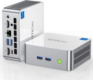 GMKtec Mini PC Intel i5-12450H(Turbo 4.4 GHz) 32GB DDR4 1TB M.2 NVMe SSD, Windows 11 Pro Mini Computers, USB 3.2, Type-C/WiFi 6, BT5.2, RJ45 2.5G/ 4K Triple Display Desktop PC