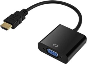 HDMI to VGA, Gold-Plated HDMI to VGA Adapter (Male to Female) for Computer, Desktop, Laptop, PC, Monitor, Projector, HDTV, Chromebook, Raspberry Pi, Roku, Xbox and More - Black