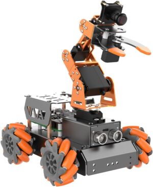 HIWONDER 5DOF AI Vision Robotic Arm Powered by Raspberry Pi 5 8GB Smart Robotic Arm Mecanum Wheel Chassis Robot Car Kit DIY Robot for Beginners