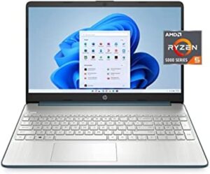 HP 15.6″ Laptop, FHD, AMD R5-5500U, 8GB RAM, 256GB SSD, USB Type-C and USB Type-A, HDMI, Built-in Microphone/Webcam, Windows 11, Spruce Blue