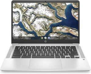 HP Chromebook 14-inch HD Laptop, Intel Celeron N4000, 4 GB RAM, 32 GB eMMC, Chrome (14a-na0010nr, Mineral Silver)