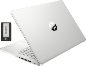HP Stream 14″ HD BrightView Laptop, Intel Celeron N4120, 16GB RAM, 416GB Storage (128GB eMMC + 288GB Docking Station Set), Intel UHD Graphics, 720p Camera, Wi-Fi, 1 Year Office 365, Win 11 S, Silver