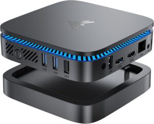 KAMRUI AK1PLUS Mini PC with Windows 11, 12th Gen N95 Processor(Up to 3.4GHz), Mini Desktop Computers 8GB DDR4 256GB SSD Support 2.5″ SSD, Dual 4K Display, WiFi/BT for Business, Office, Home Server