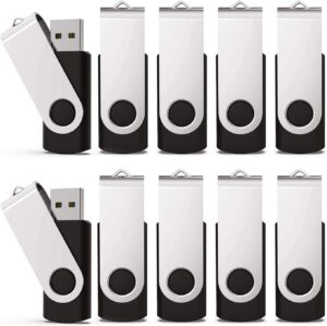 KEXIN 10 Pack 32GB Flash Drive USB Drive Memory Stick Thumb Drive, Black USB 2.0