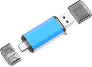 KOOTION USB C Flash Drive 128GB 2 in 1 OTG USB 3.0/USB Type C Thumb Drive Dual Drive USB C Memory Stick for Smartphone/Laptop/Tablet/PC - 128G, Blue